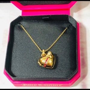 Juicy Couture Rhinestone Locket Heart Necklace